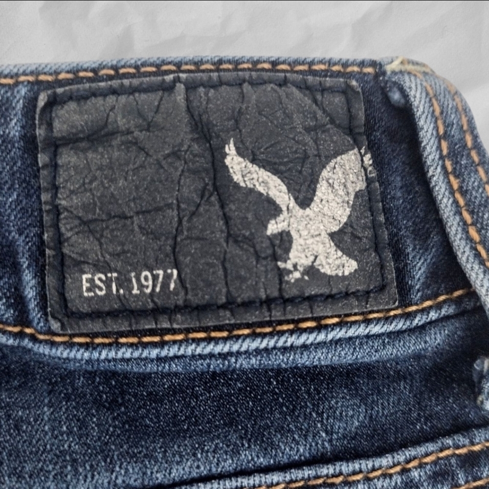 American Eagle Jean Shorts Super Stretch Shortie Size 00 - Picture 3 of 5